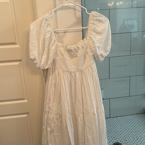 Abercrombie Smocked Linen Midi Dress